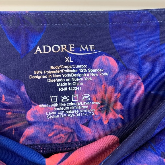 Adore Me Blue Cropped Leggings NWT - Picture 2 of 3